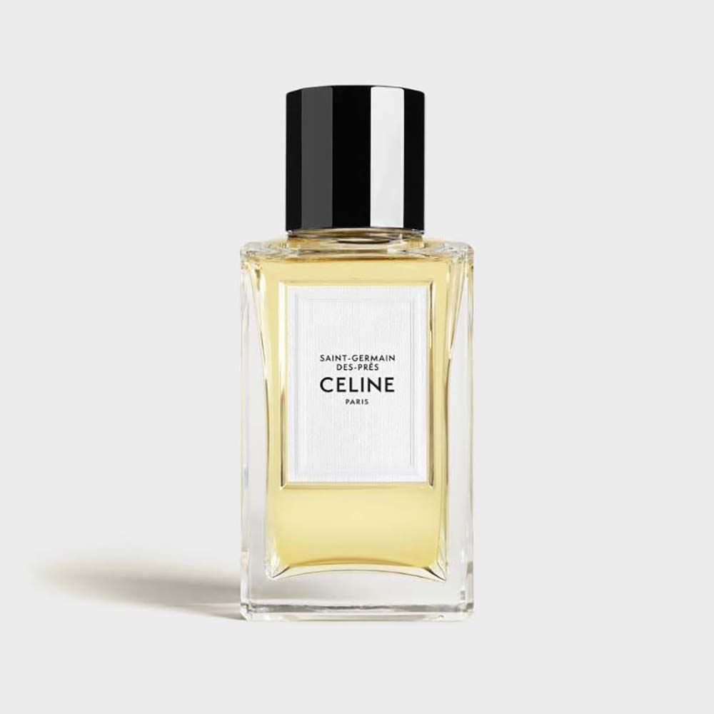 Front view of Celine Unisex Saint-Germain-Des-Prés Eau de Parfum gold bottle