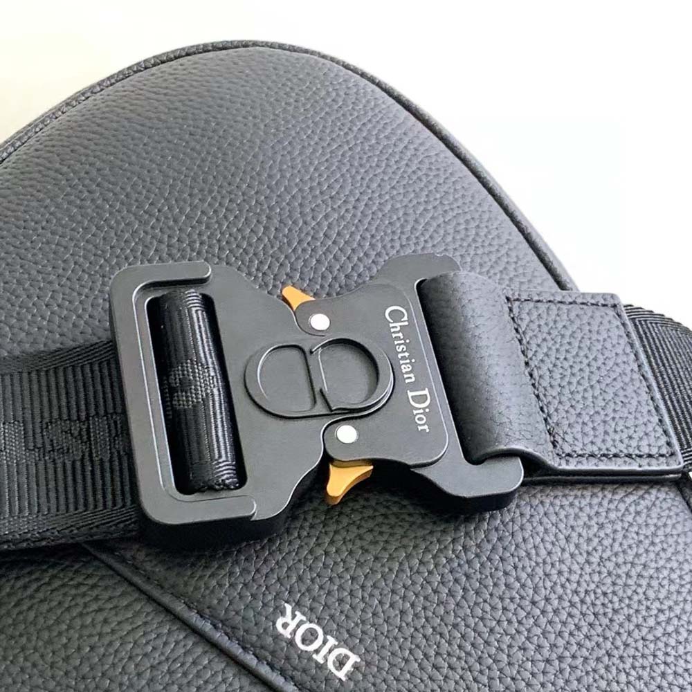 Dior Men Essentials Saddle Bag Black Grained Calfskin - image 9