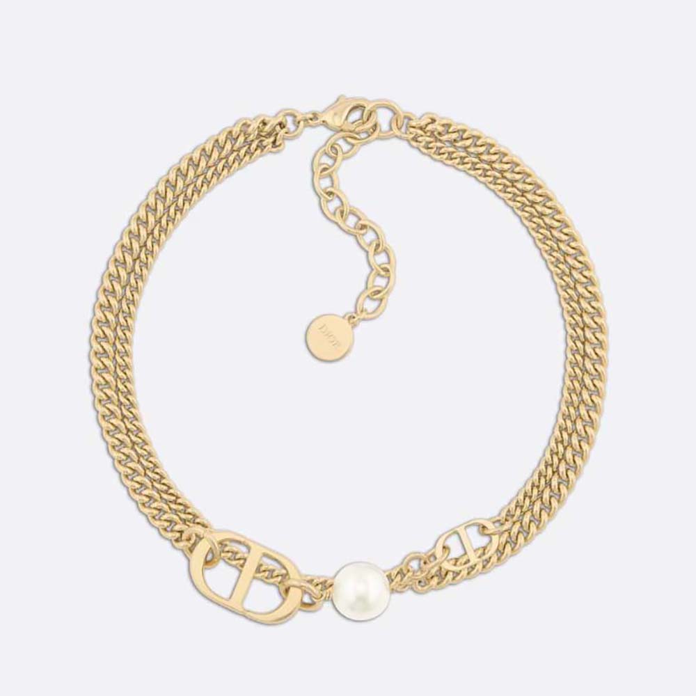 Front view of Dior Women 30 Montaigne Choker Gold-Finish Metal
