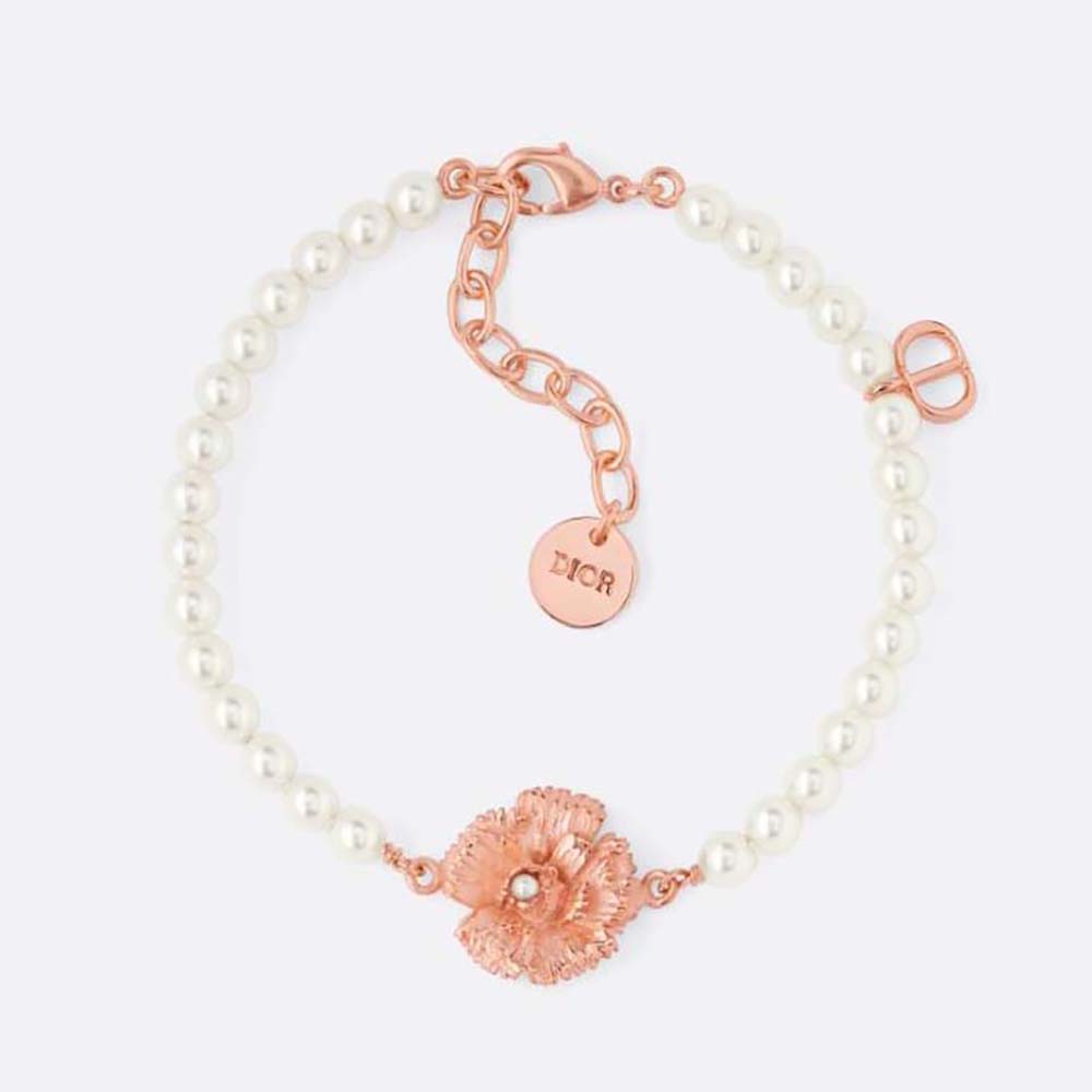 Close-up of Dior Women D-Millefiori Bracelet gold-finish metal and pearls