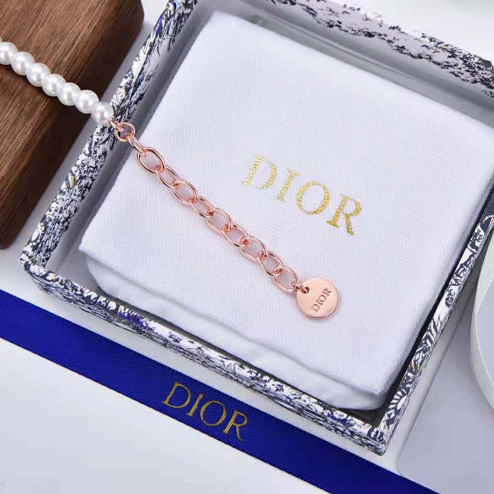Dior Women D-Millefiori Bracelet Gold-Finish Metal and White Resin Pearls - image 7