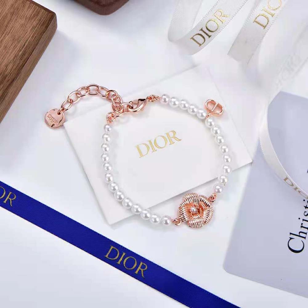 Dior Women D-Millefiori Bracelet with adjustable clasp detail in gold finish