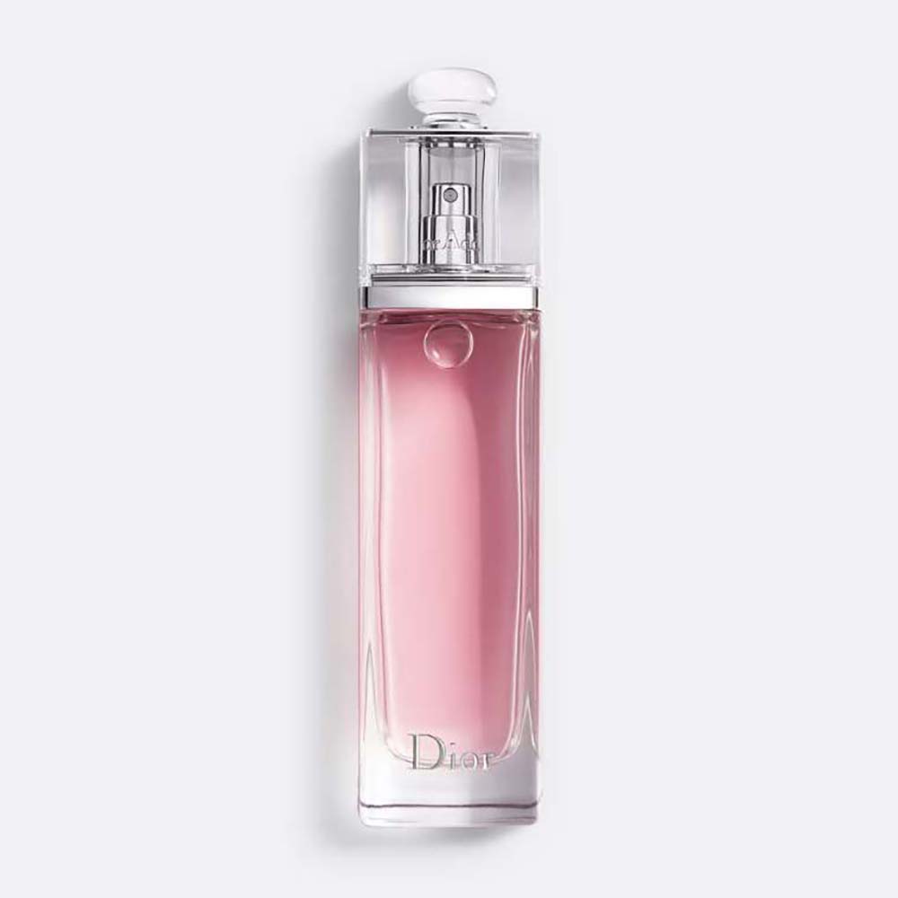 Front view of Dior Women Dior Addict Eau Fraîche 100 ml pink bottle