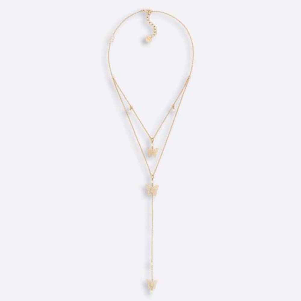Close-up front view of Dior Women Dior Métamorphose Necklace gold and pearls