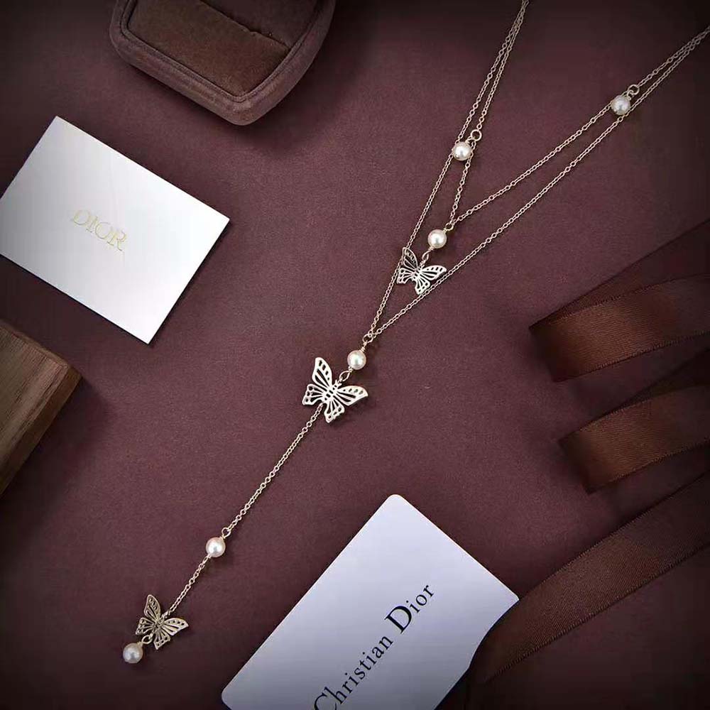 Dior Women Dior Métamorphose Necklace Gold-Finish Metal and White Resin Pearls - image 5