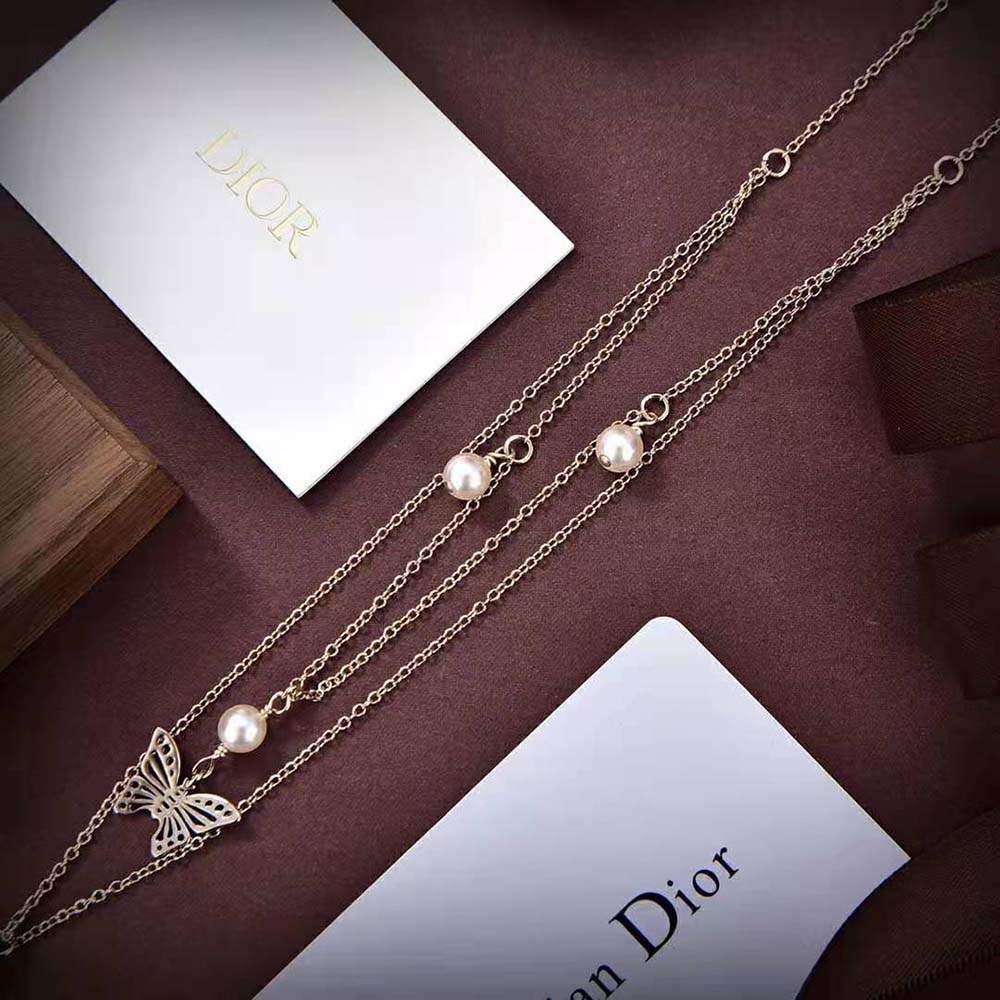 Dior Women Dior Métamorphose Necklace Gold-Finish Metal and White Resin Pearls - image 4