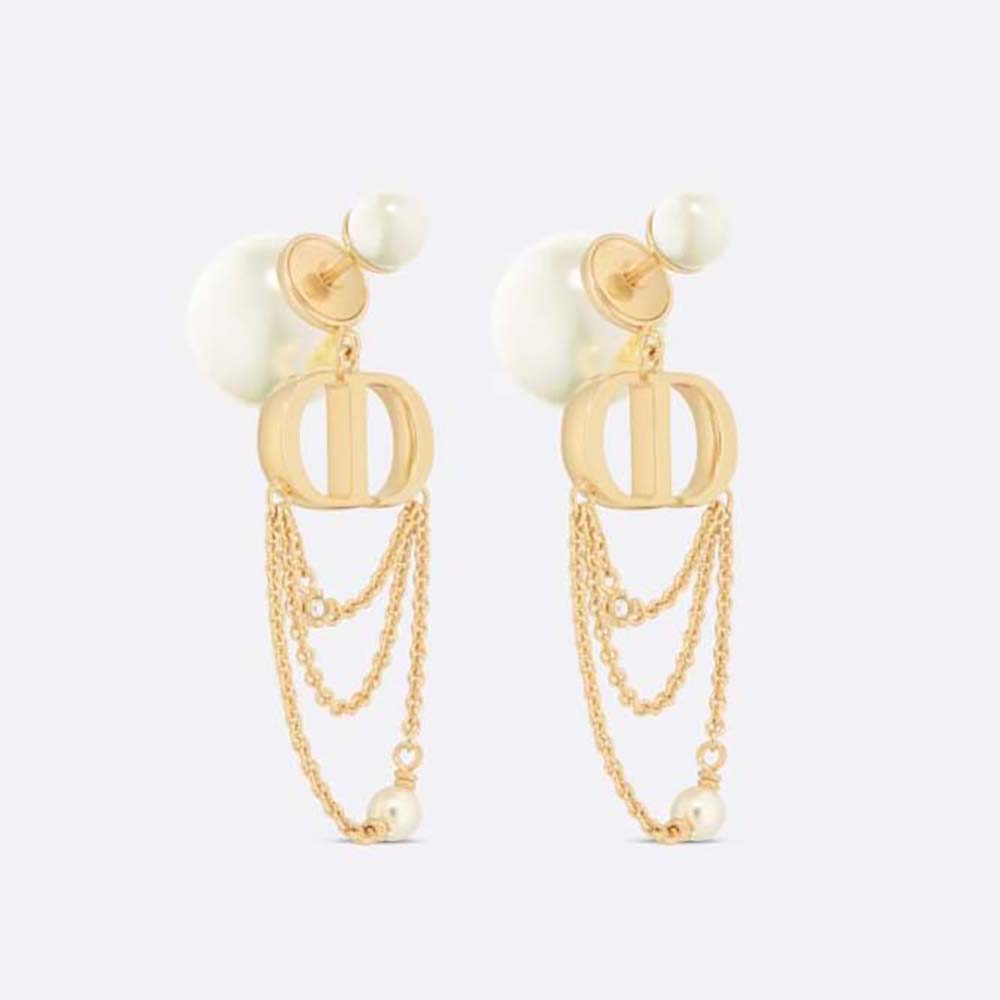 Front view of Dior Women Tribales Earrings Gold-Finish Metal shining
