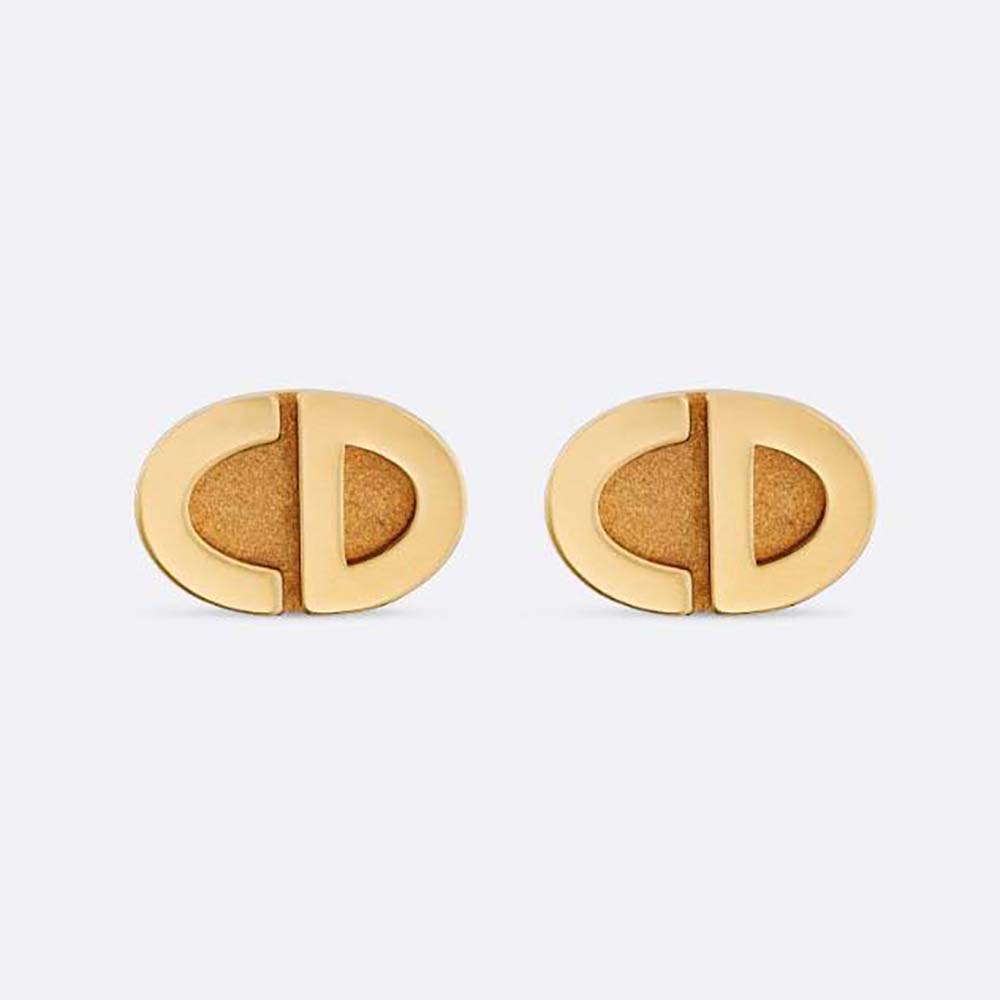 Close-up of Dior Women Forever Dior Stud Earrings Gold-Finish Metal