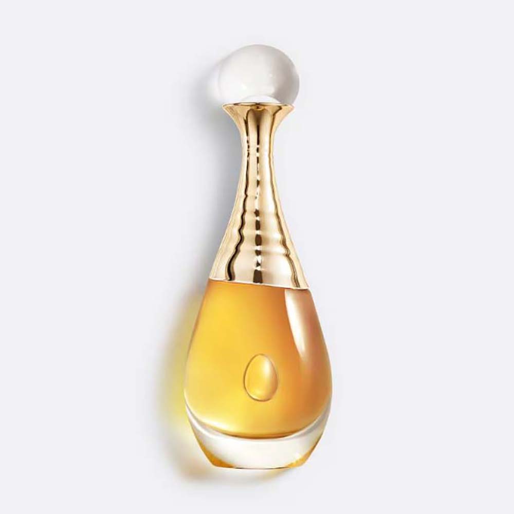 Front view of Dior Women J’adore L’or Fragrance yellow bottle