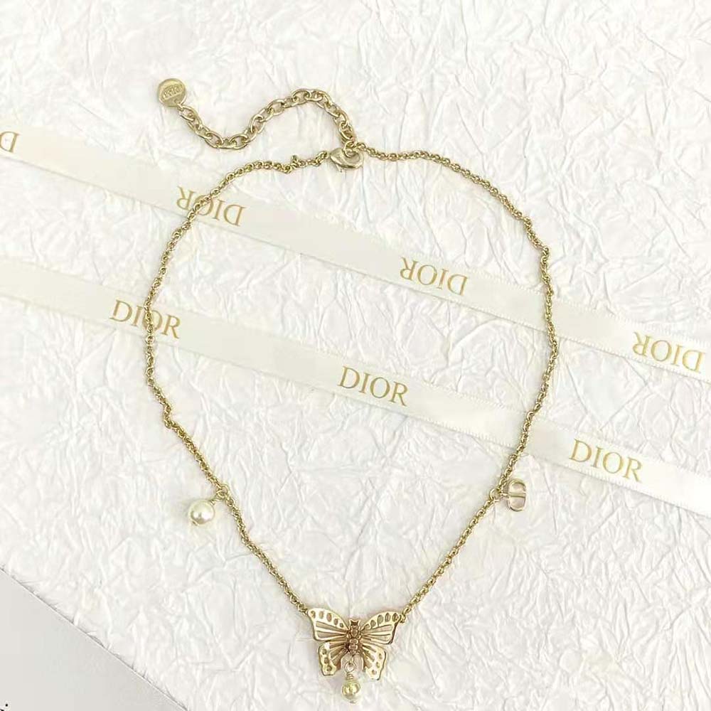 Dior Women Métamorphose Necklace Gold-Finish Metal and White Resin Pearls - image 4
