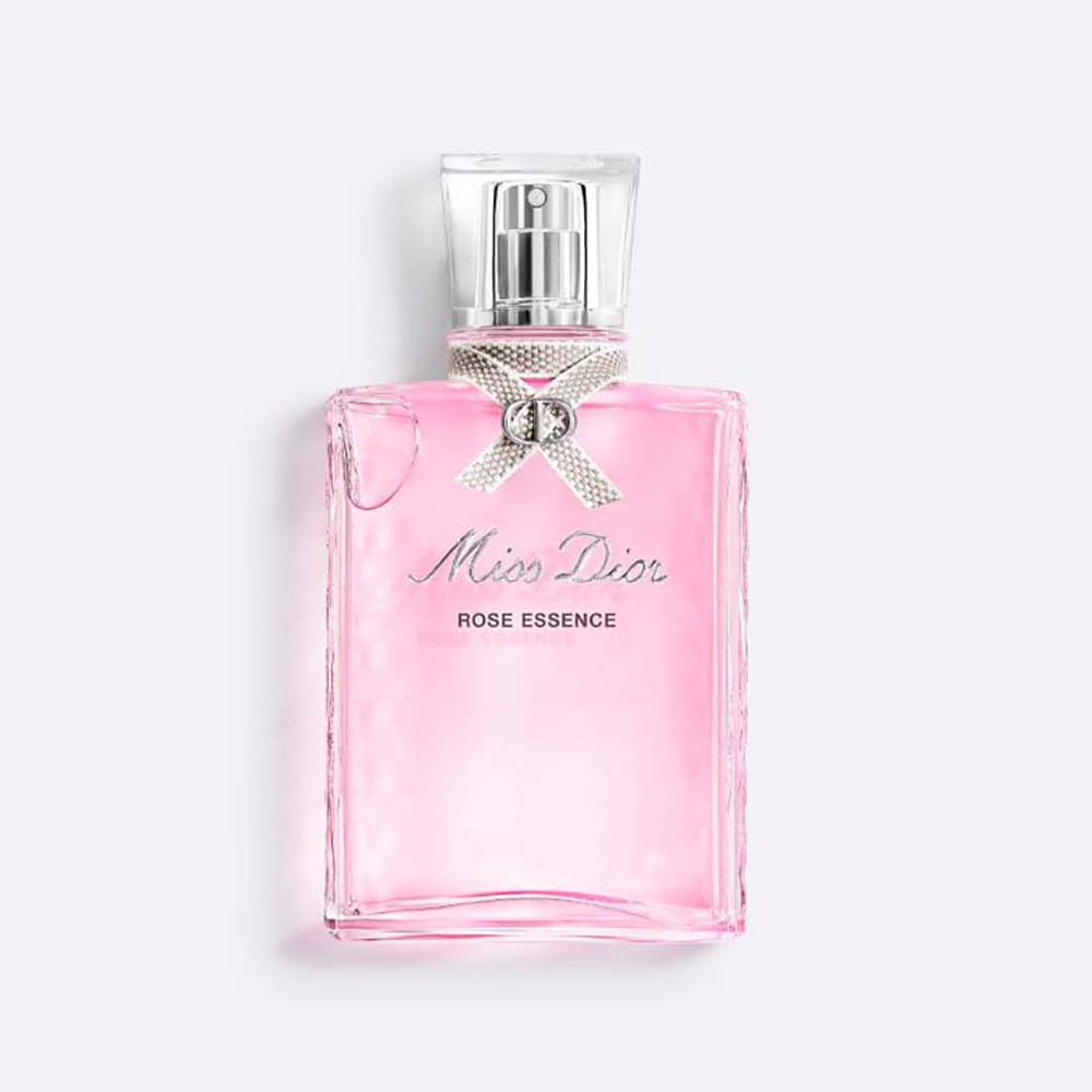 Front view of Dior Women Miss Dior Rose Essence Eau de Toilette pink bottle