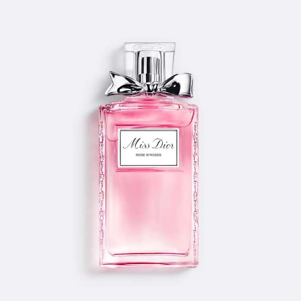 Front view of Dior Women Miss Dior Rose N’roses Eau de Toilette pink bottle