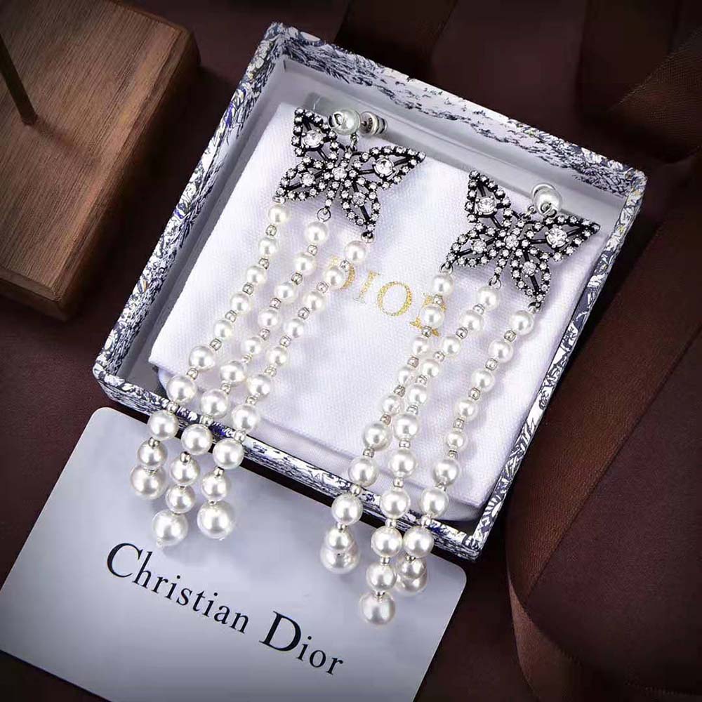 Dior Women Papillon De Nuit Earrings Antique Silver-Finish Metal - image 4