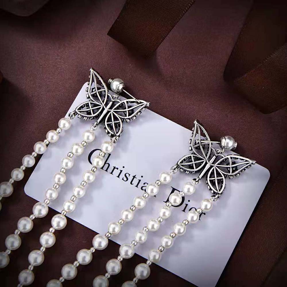 Dior Women Papillon De Nuit Earrings Antique Silver-Finish Metal - image 5