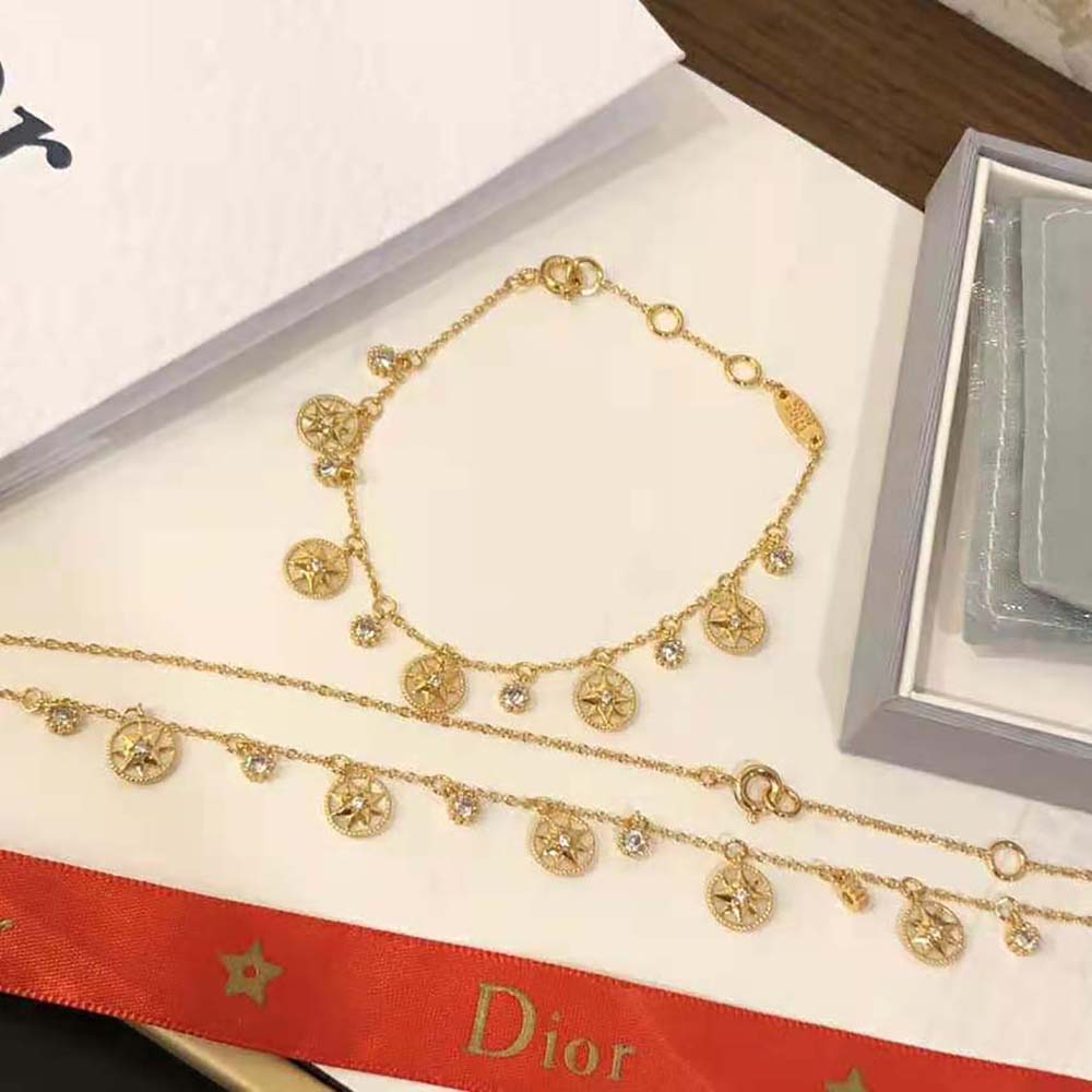 Dior Women Rose Des Vents Bracelet Yellow Gold Diamonds and Mother-of-pearl - image 4