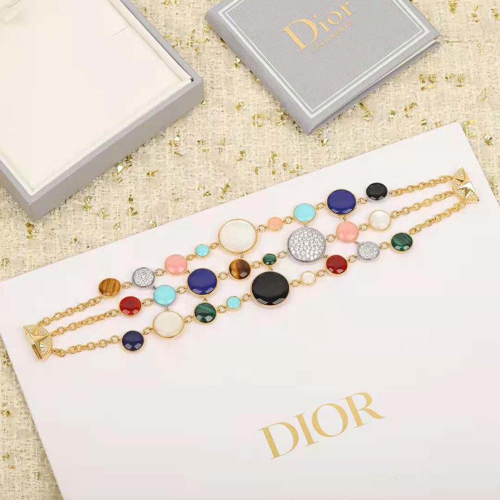 Open cuff shape of Dior Women Rose Des Vents Cuff Bracelet in gold