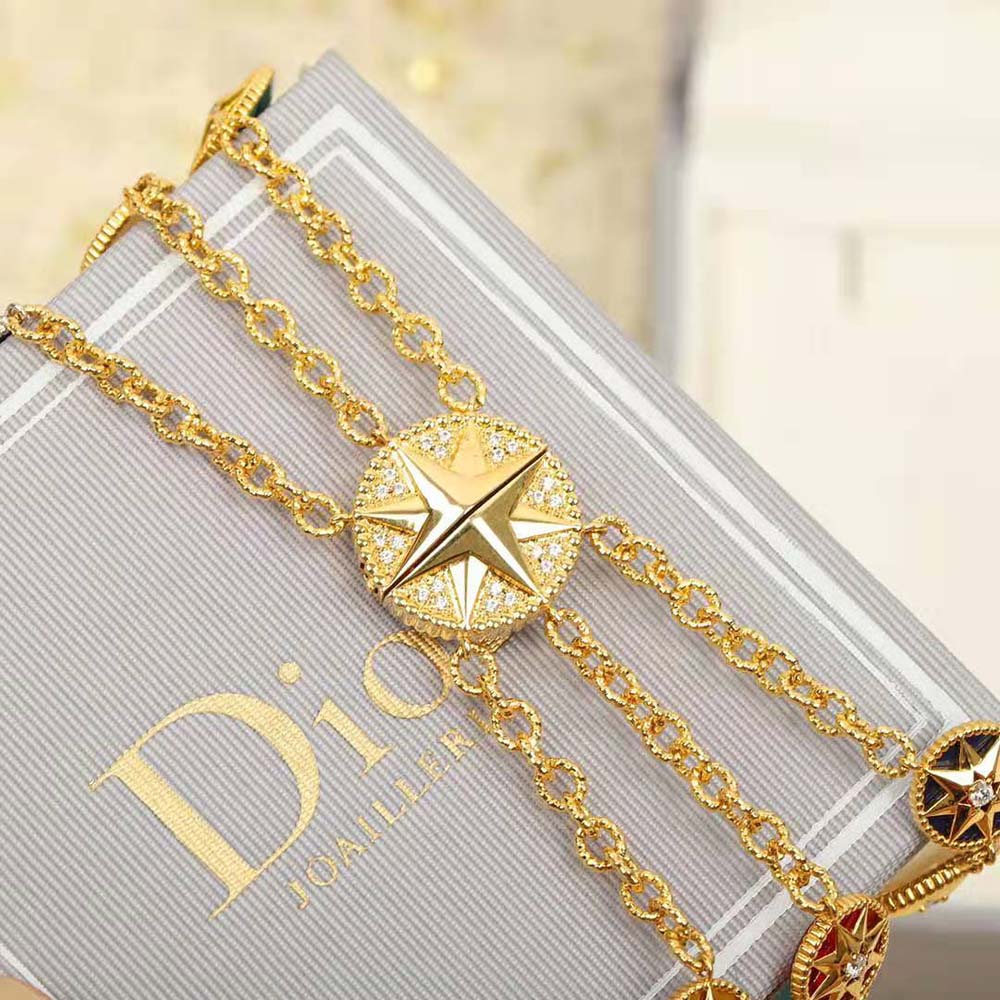 Dior Women Rose Des Vents Cuff Bracelet Yellow Pink and White Gold Diamonds - image 7