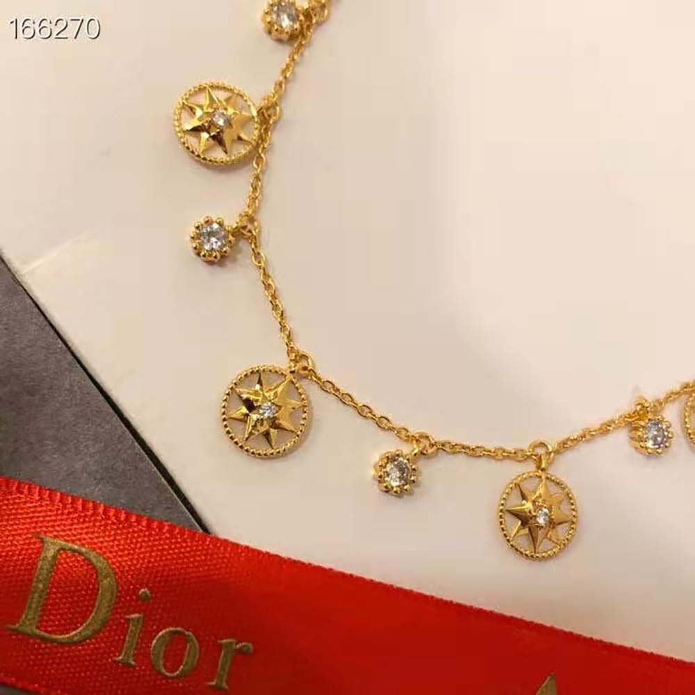 Dior Women Rose Des Vents Necklace Yellow Gold Diamonds and Mother-of-pearl - image 6