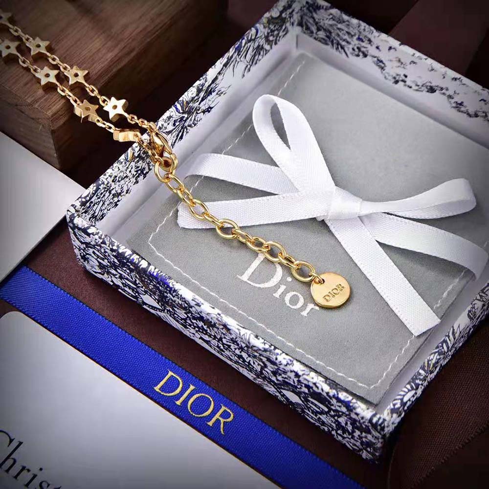 Dior Women Star Necklace Gold-Finish Metal with a White Resin Pearl and Mirror - image 6