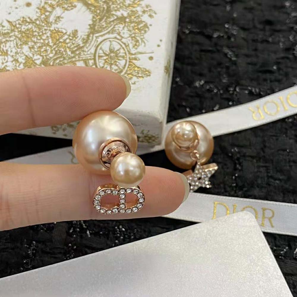 Dior Women Tribales Earrings Pink-Finish Metal with Pink Resin Pearls - image 9
