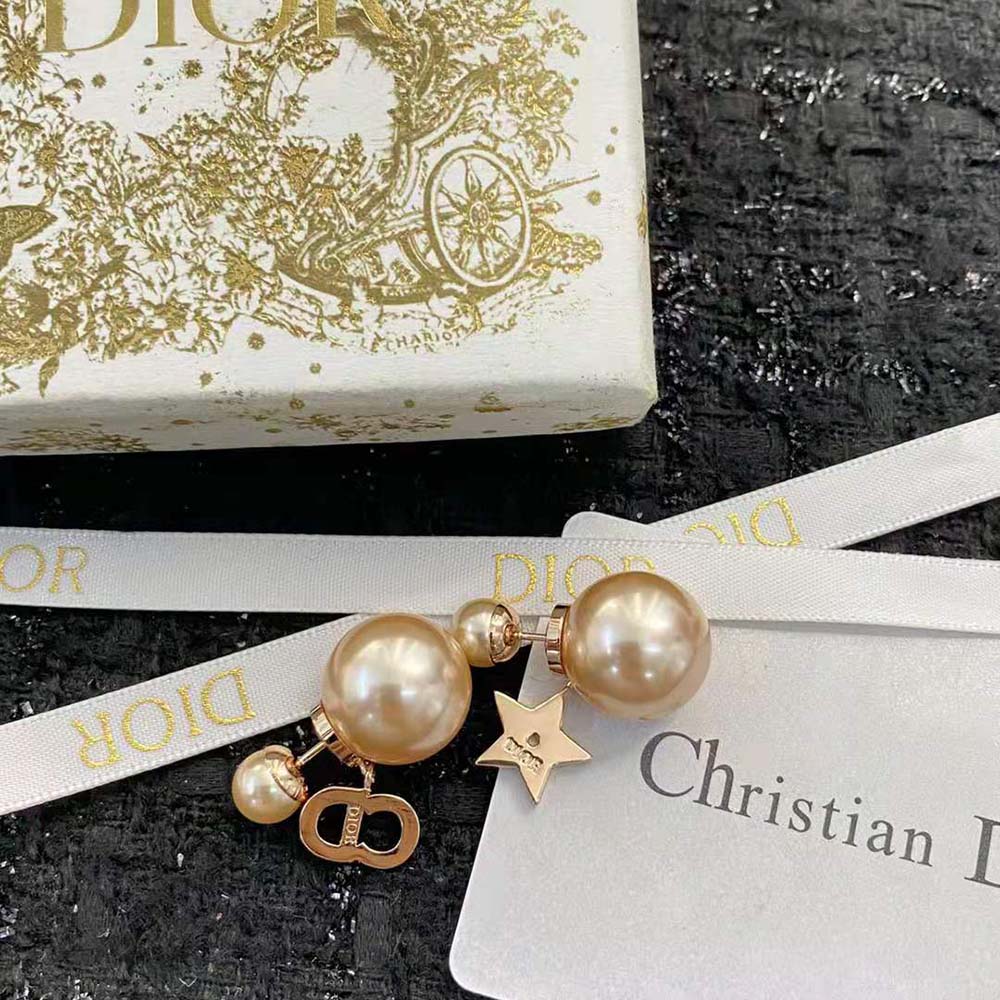Dior Women Tribales Earrings Pink-Finish Metal with Pink Resin Pearls - image 8