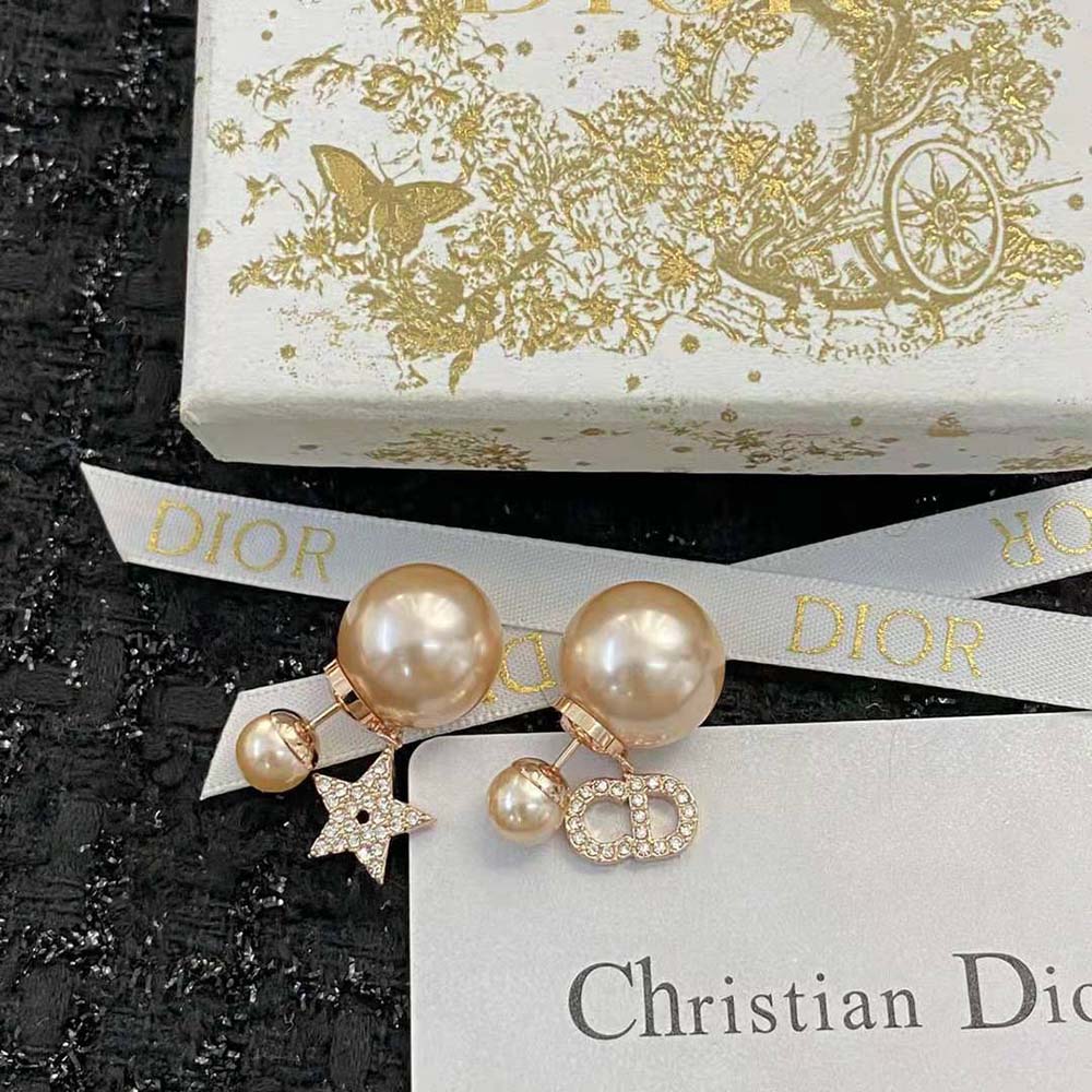 Dior Women Tribales Earrings Pink-Finish Metal with Pink Resin Pearls - image 7