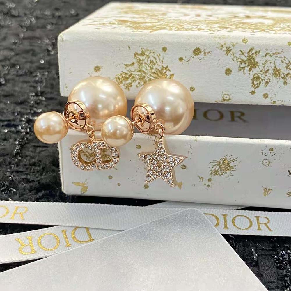 Dior Women Tribales Earrings Pink-Finish Metal with Pink Resin Pearls - image 6