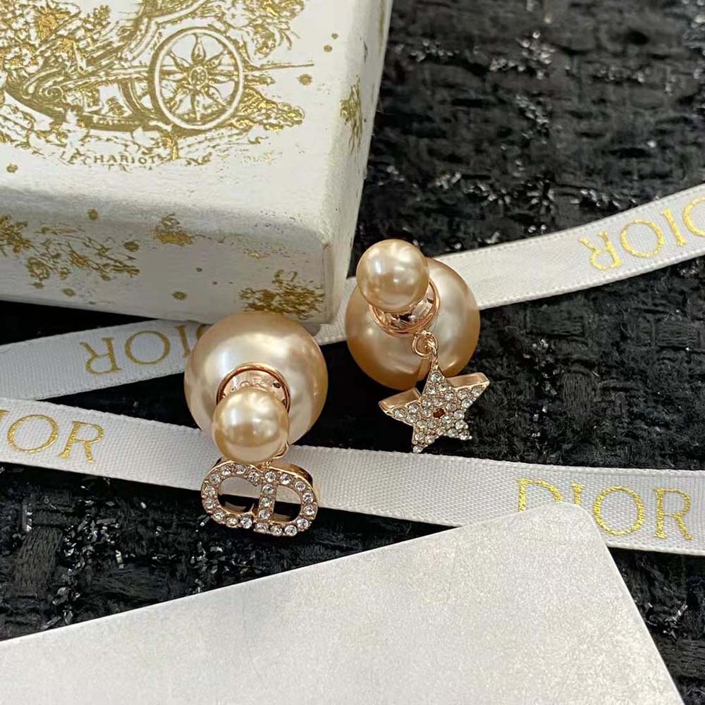 Dior Women Tribales Earrings Pink-Finish Metal with Pink Resin Pearls - image 5