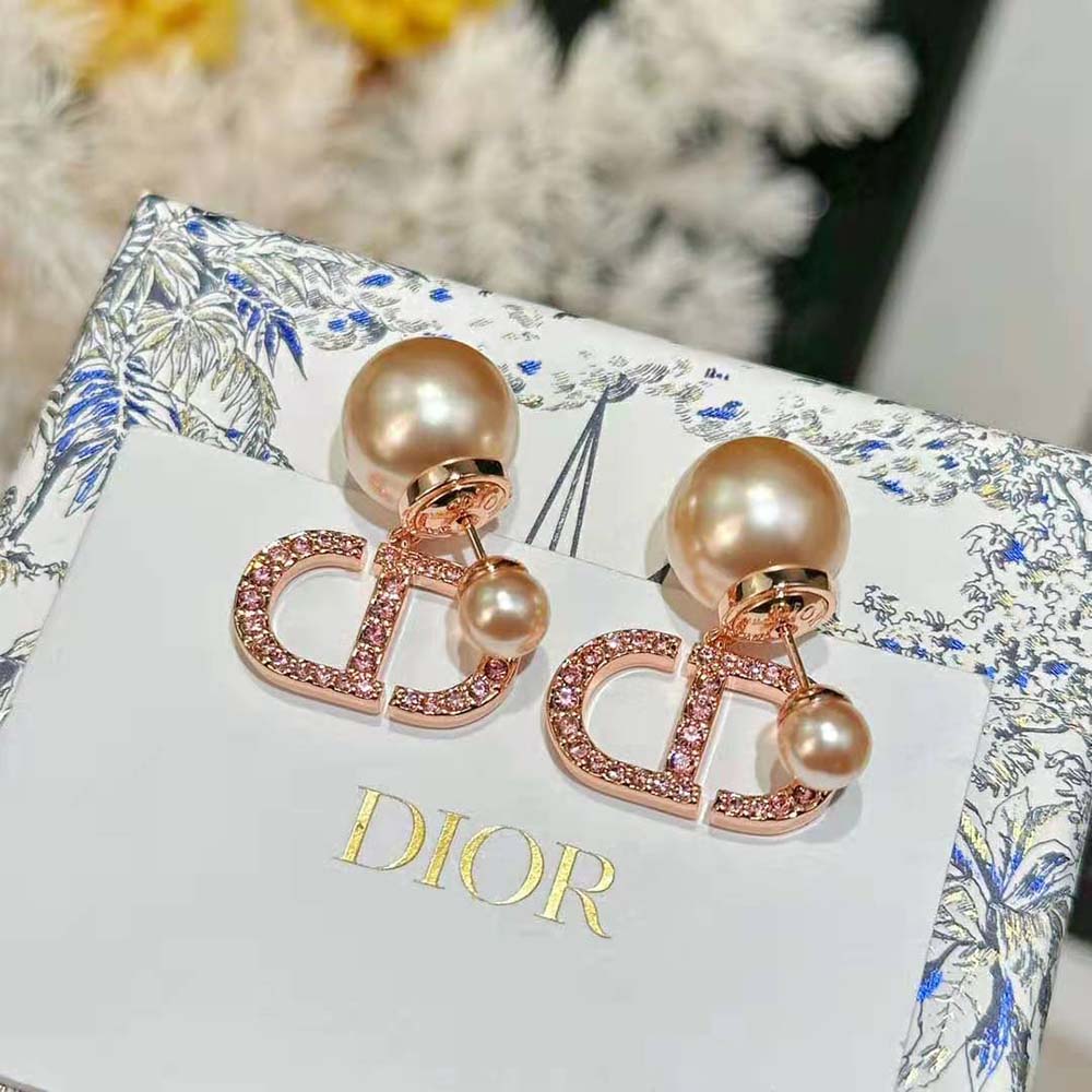 Side angle showing post closure on Dior Women Tribales Earrings