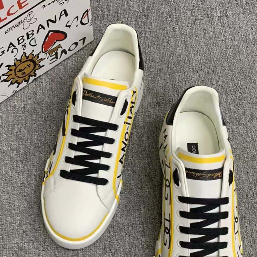 Dolce Gabbana D&G Unisex Limited Edition Portofino Sneakers-Yellow - image 4