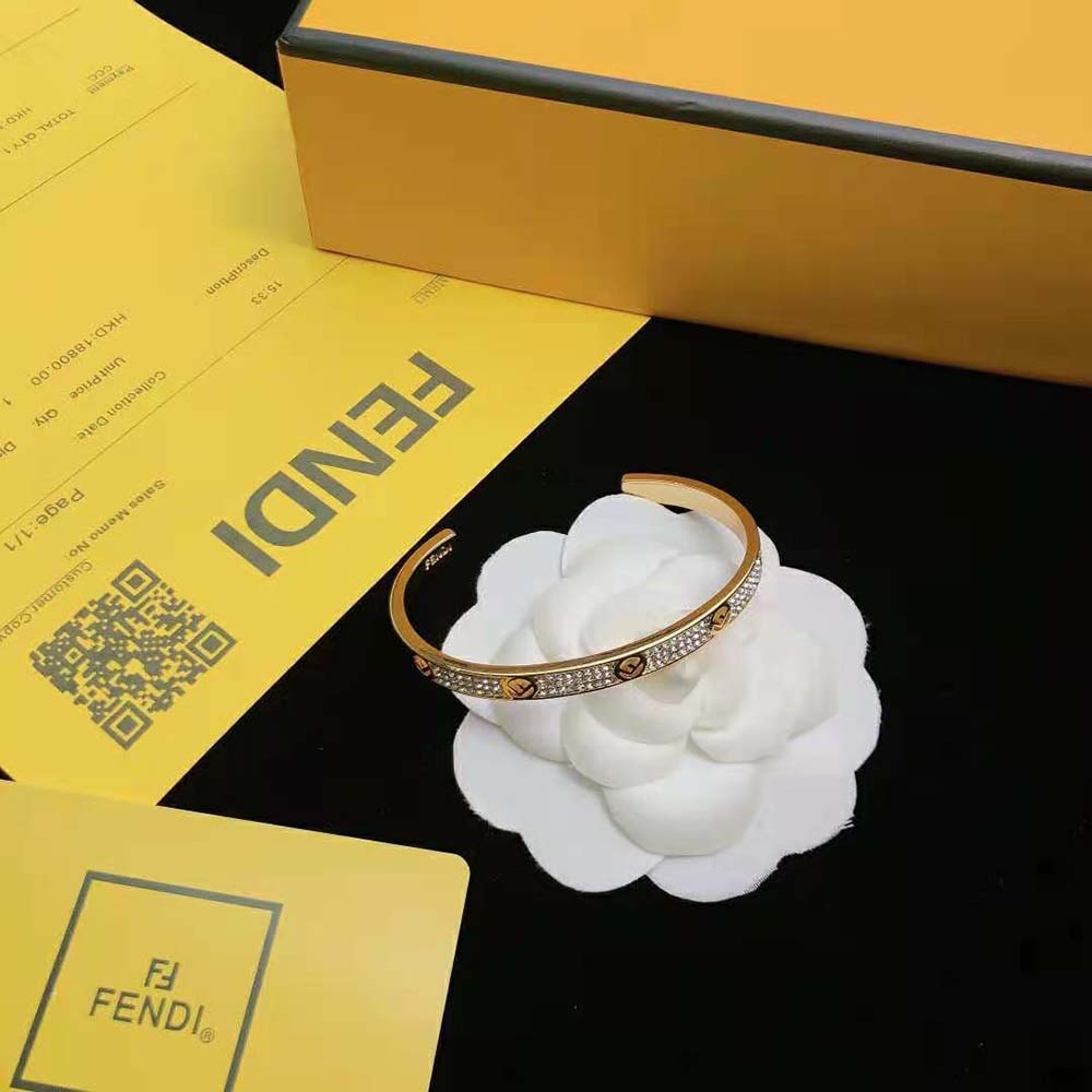 Side view showing adjustable clasp on Fendi Women F Is Fendi Bracelet