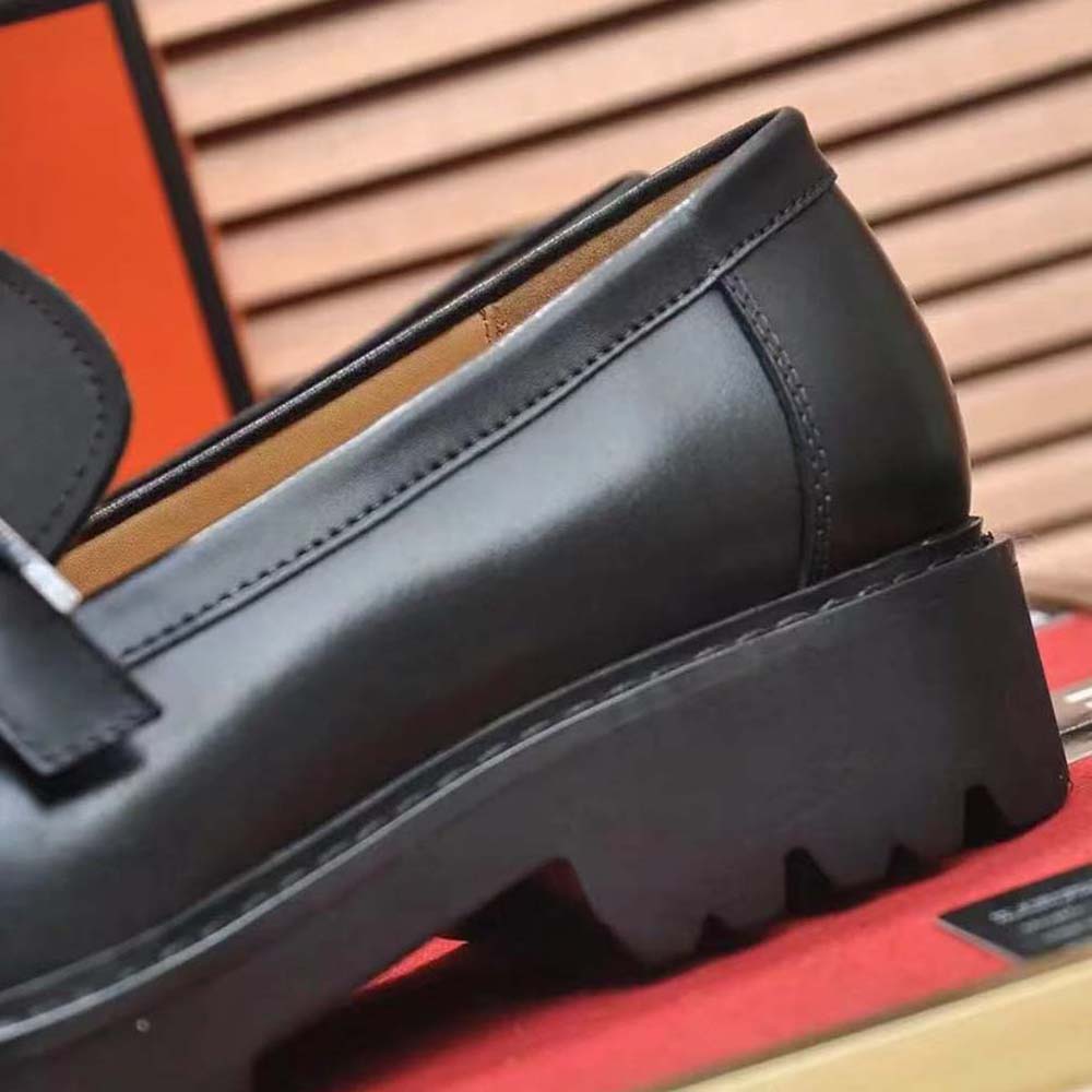 Hermes Men Happen Derby Shoe-Black - image 8