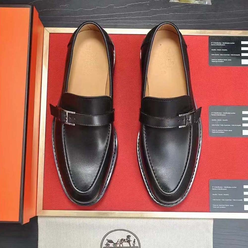 Hermes Men Happen Derby Shoe-Black - image 4