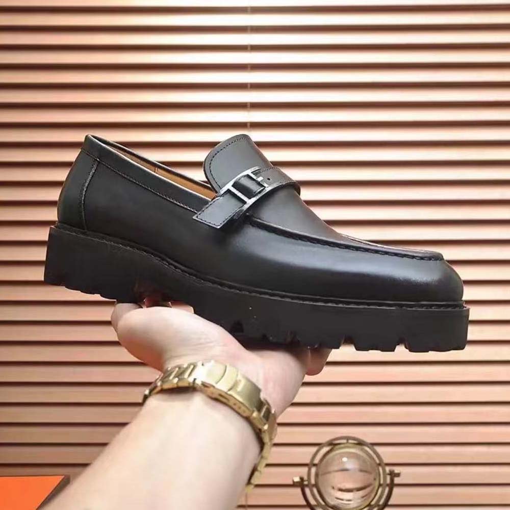 Hermes Men Happen Derby Shoe-Black - image 5