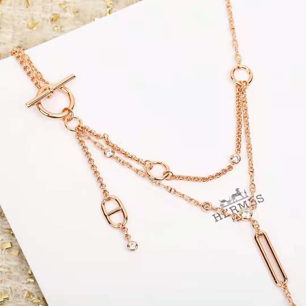 Side angle showing clasp detail of Hermes Women Chaine D’ancre Chaos Lariat Necklace