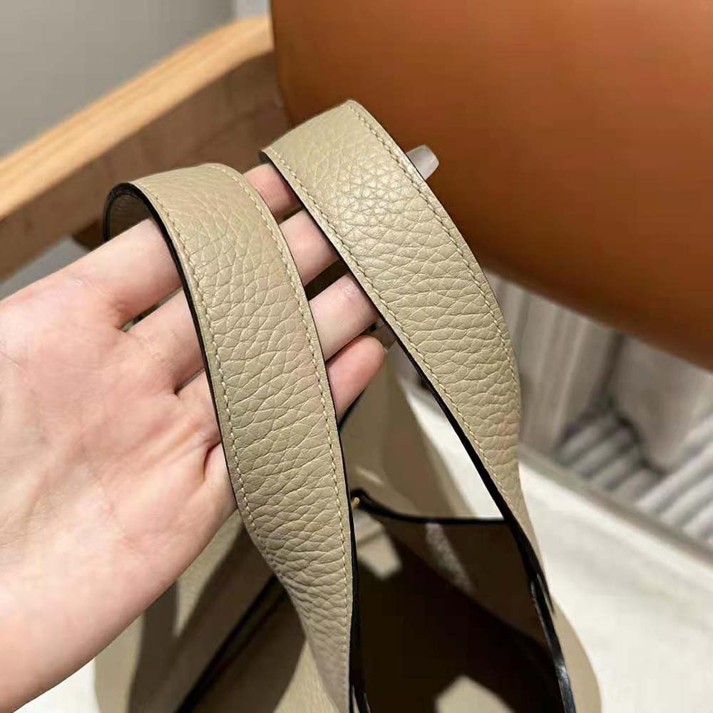 Hermes Women Picotin Lock 18cm in Clémence leather-Gray - image 9