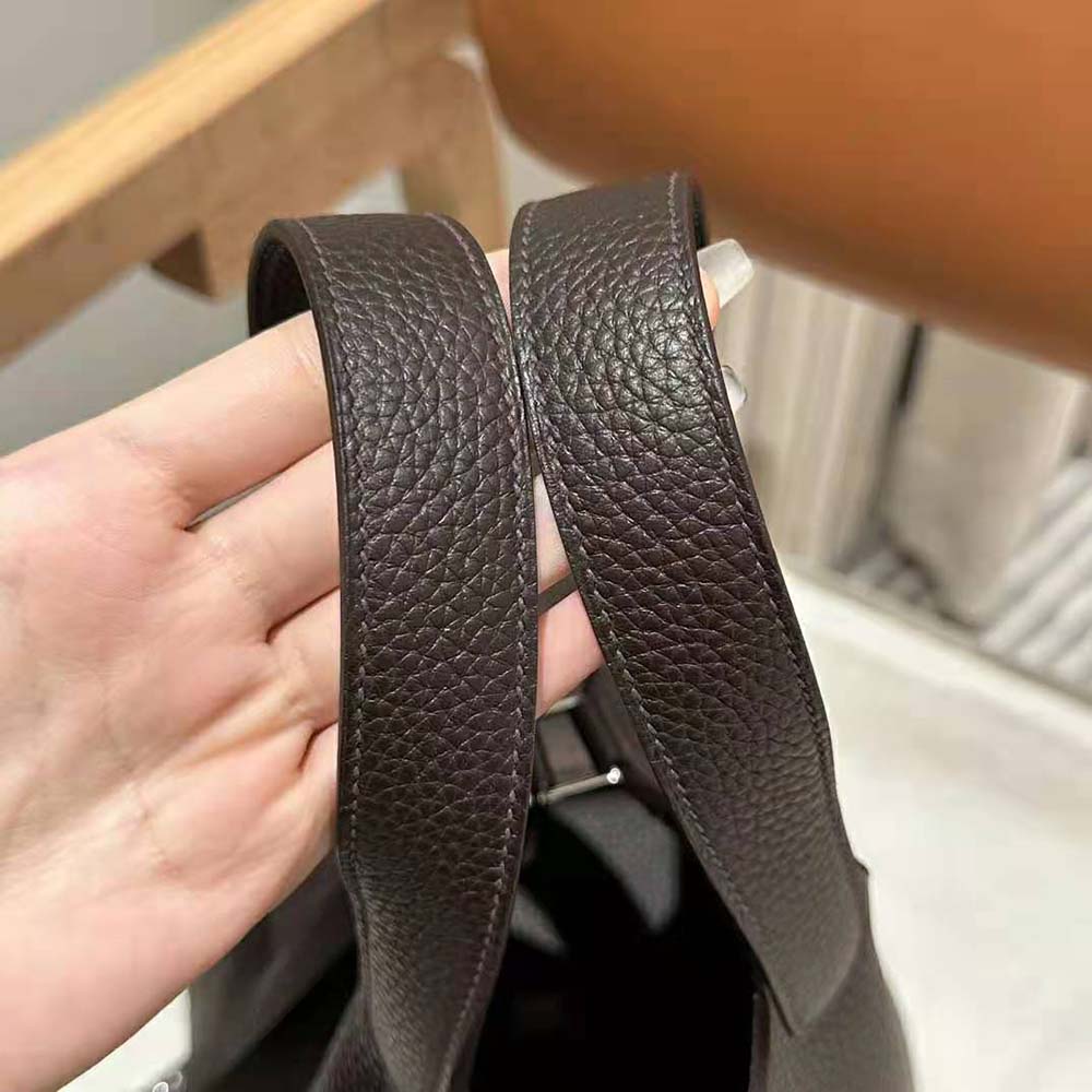 Hermes Women Picotin Lock 18cm in Clémence leather-Black - image 9