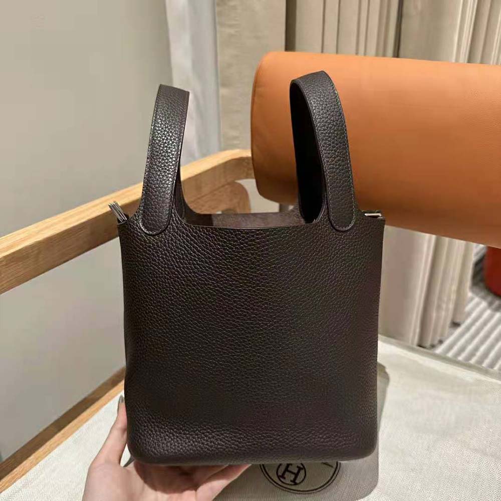 Hermes Women Picotin Lock 18cm in Clémence leather-Black - image 4