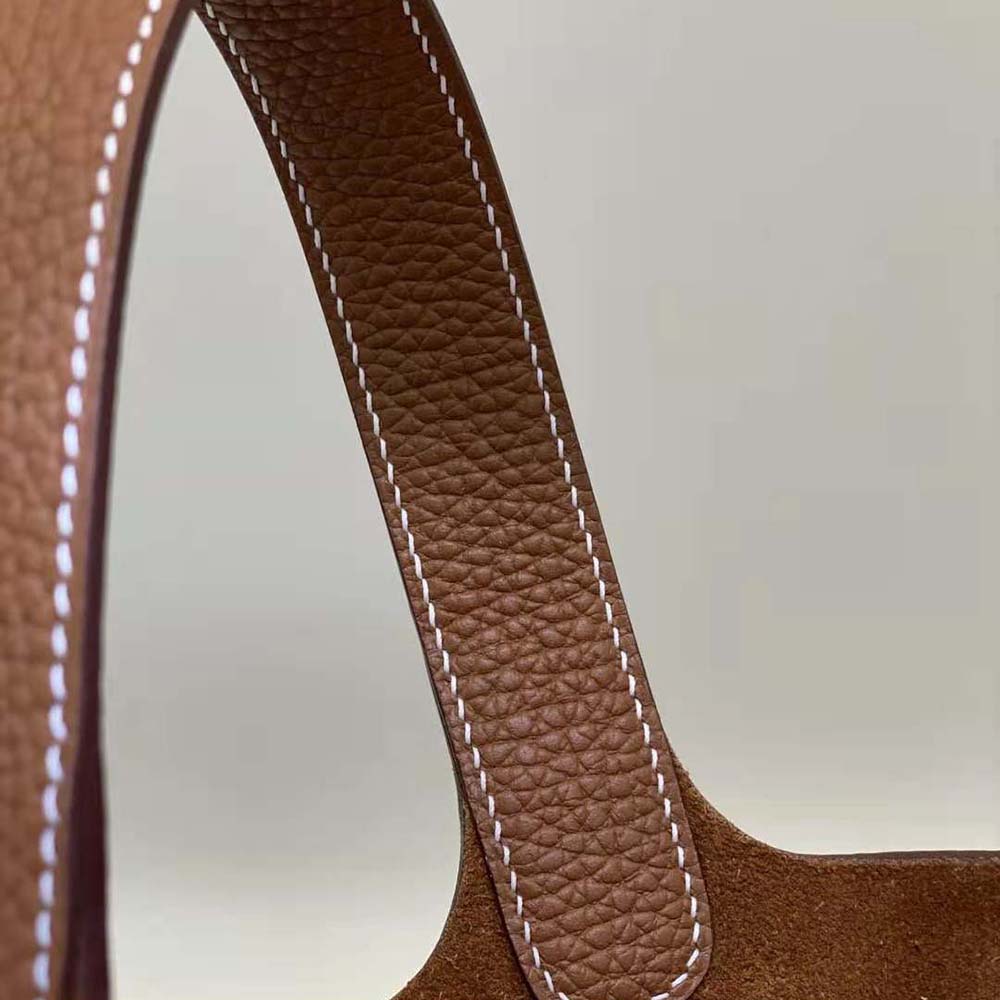 Hermes Women Picotin Lock 18cm in Clémence leather-Brown - image 10