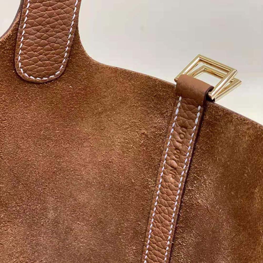 Hermes Women Picotin Lock 18cm in Clémence leather-Brown - image 7