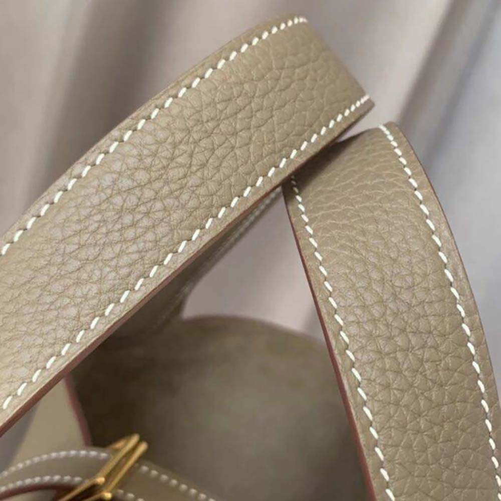 Hermes Women Picotin Lock 22cm in Clémence leather-Light Brown - image 7