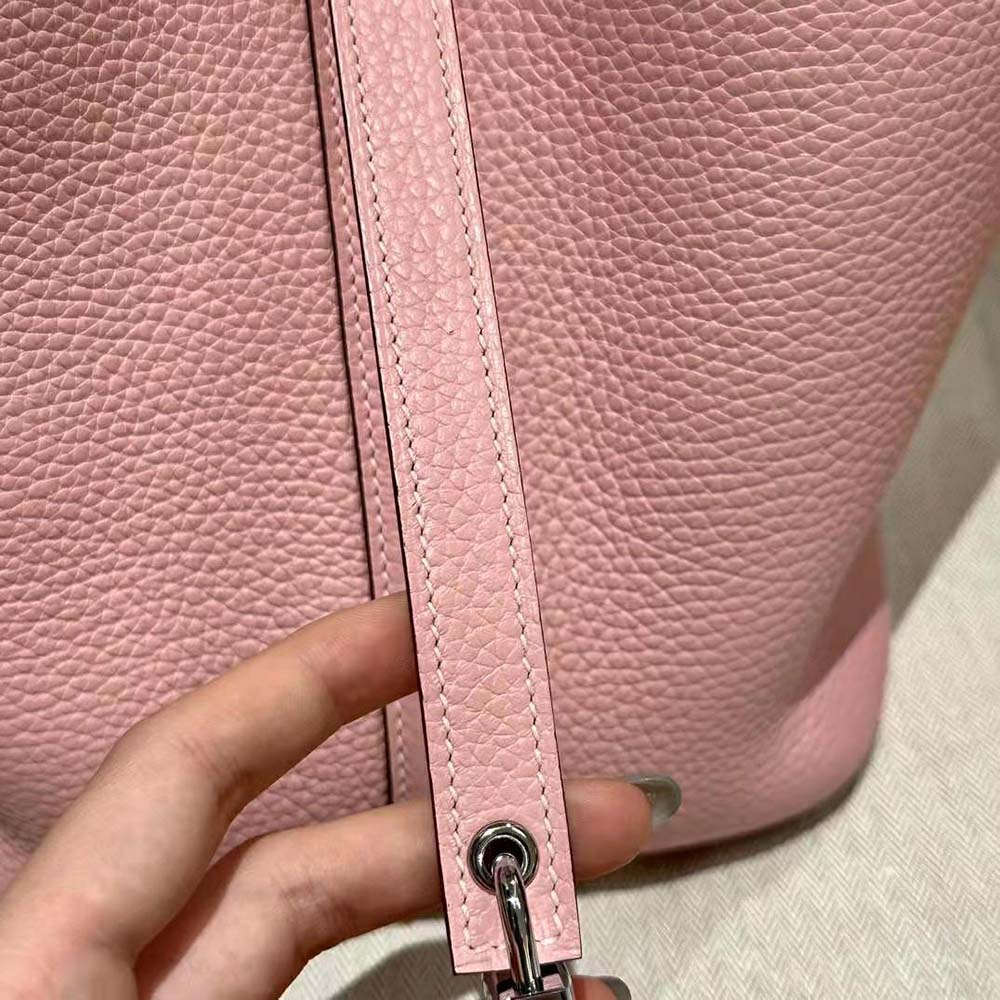 Hermes Women Picotin Lock 22cm in Clémence leather-Pink - image 9