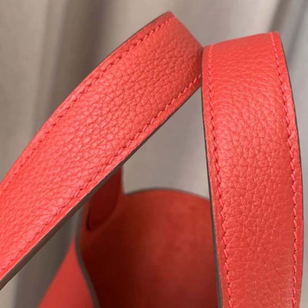 Hermes Women Picotin Lock 22cm in Clémence leather-Red - image 6