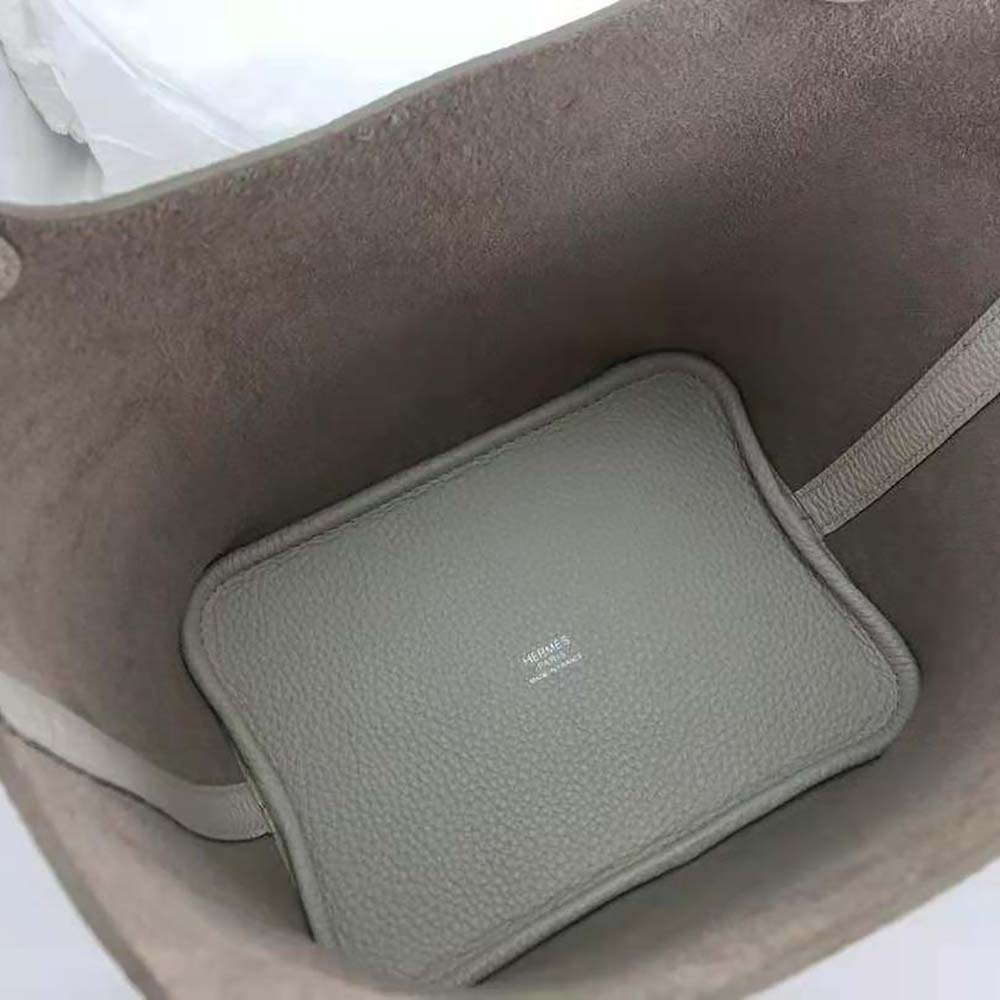 Hermes Women Picotin Lock 22cm in Clémence leather-White - image 10