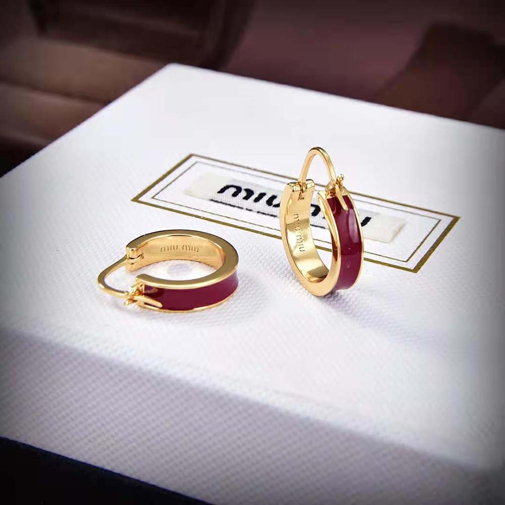 Miu Miu Women Enameled Metal Earrings - image 5