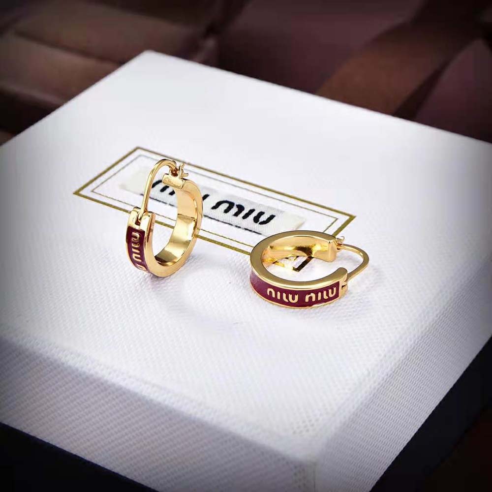 Miu Miu Women Enameled Metal Earrings - image 4