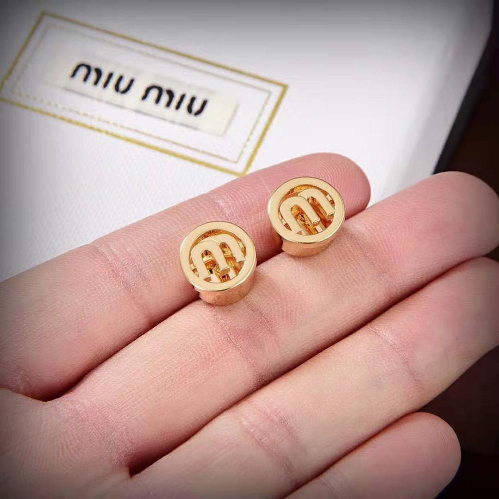 Miu Miu Women Metal Earrings Logo lasered on the Back - image 5
