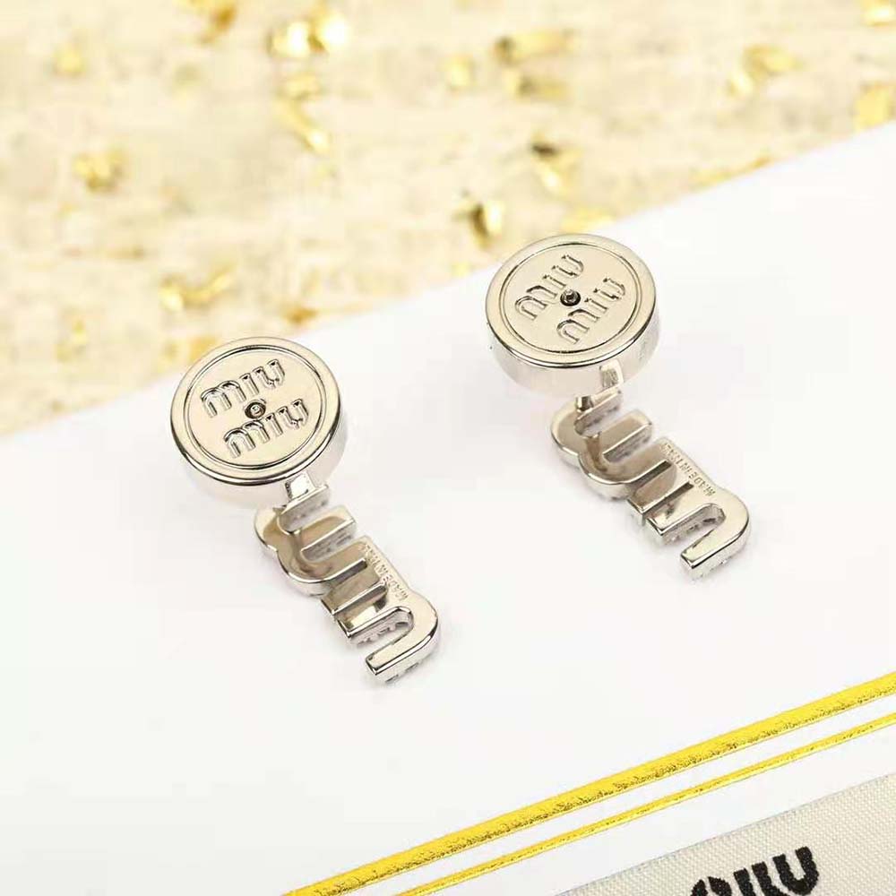 Miu Miu Women Metal Earrings with Crystals - image 5