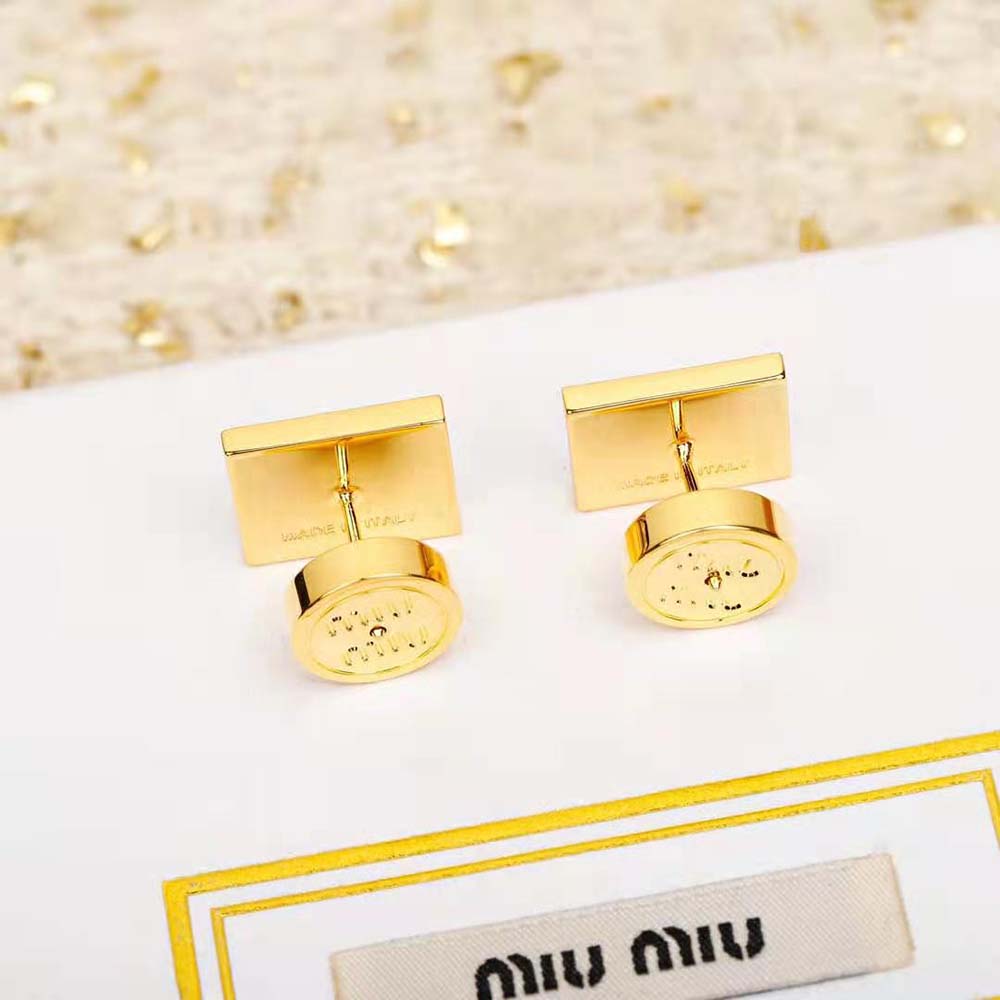 Miu Miu Women Metal Earrings with Engraved Logo - image 5