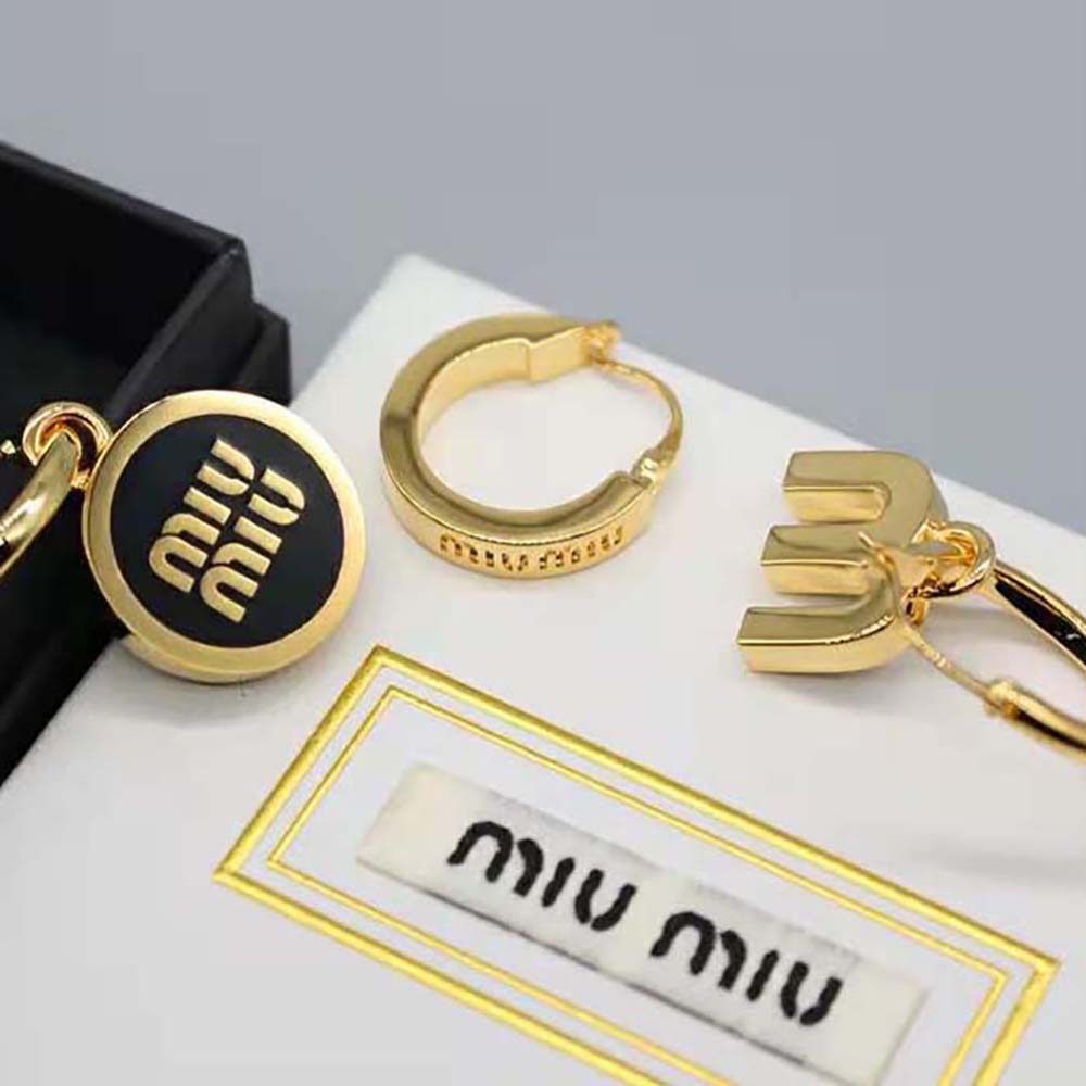 Miu Miu Women Set of Enameled Metal Earrings - image 5